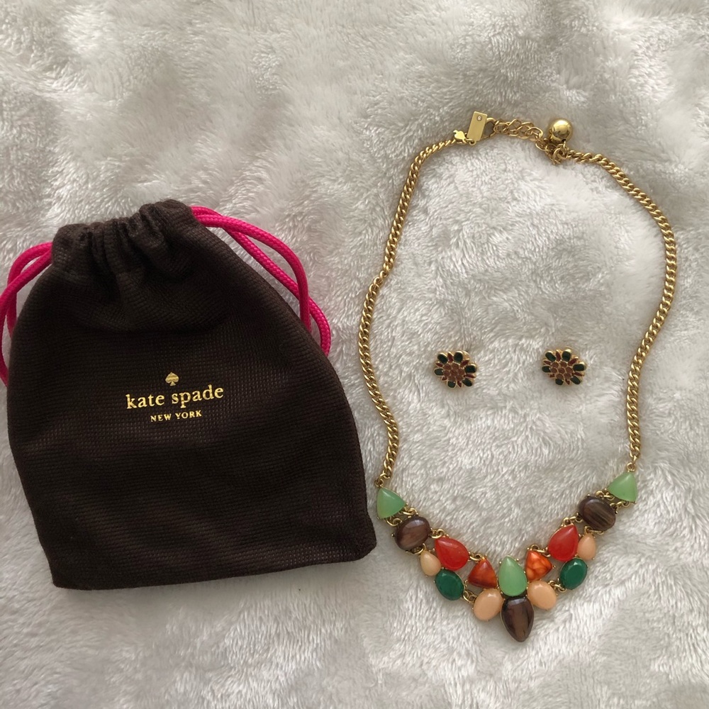 Kate Spade colorful necklace and earrings set